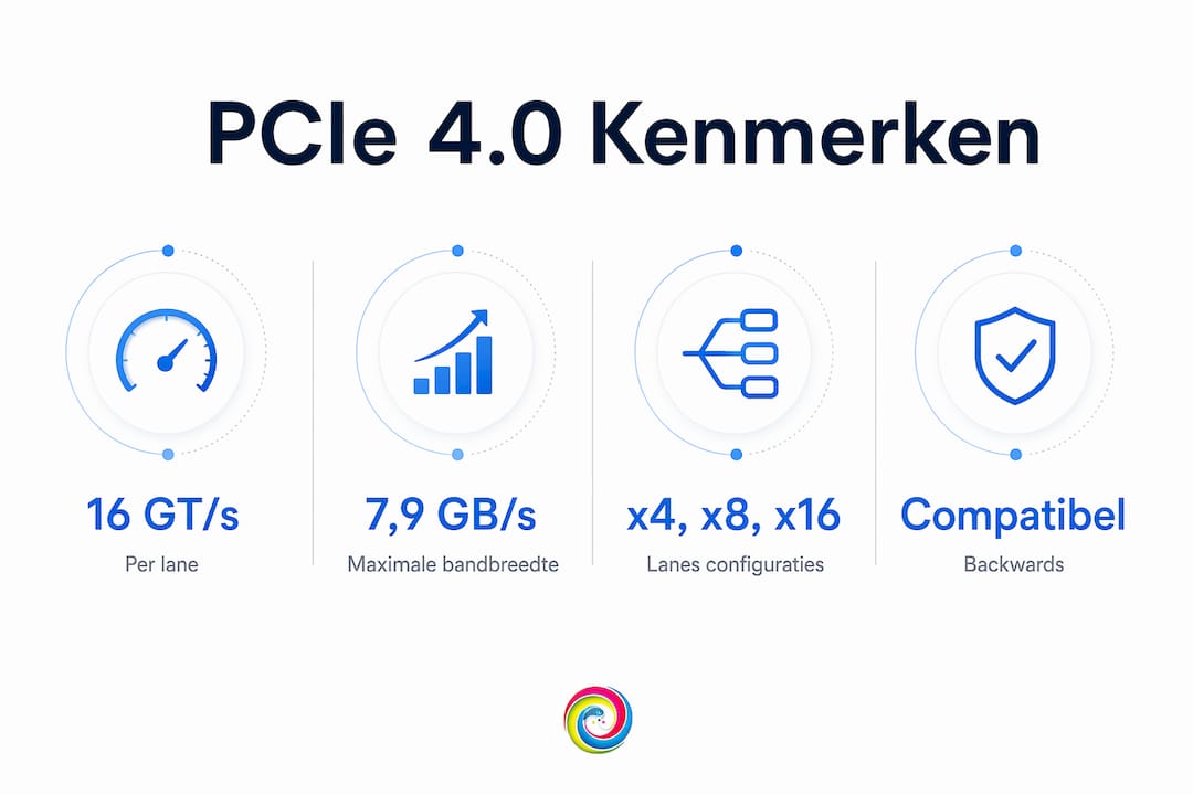 Overzichtelijke infographic met de belangrijkste feiten over PCIe 4.0