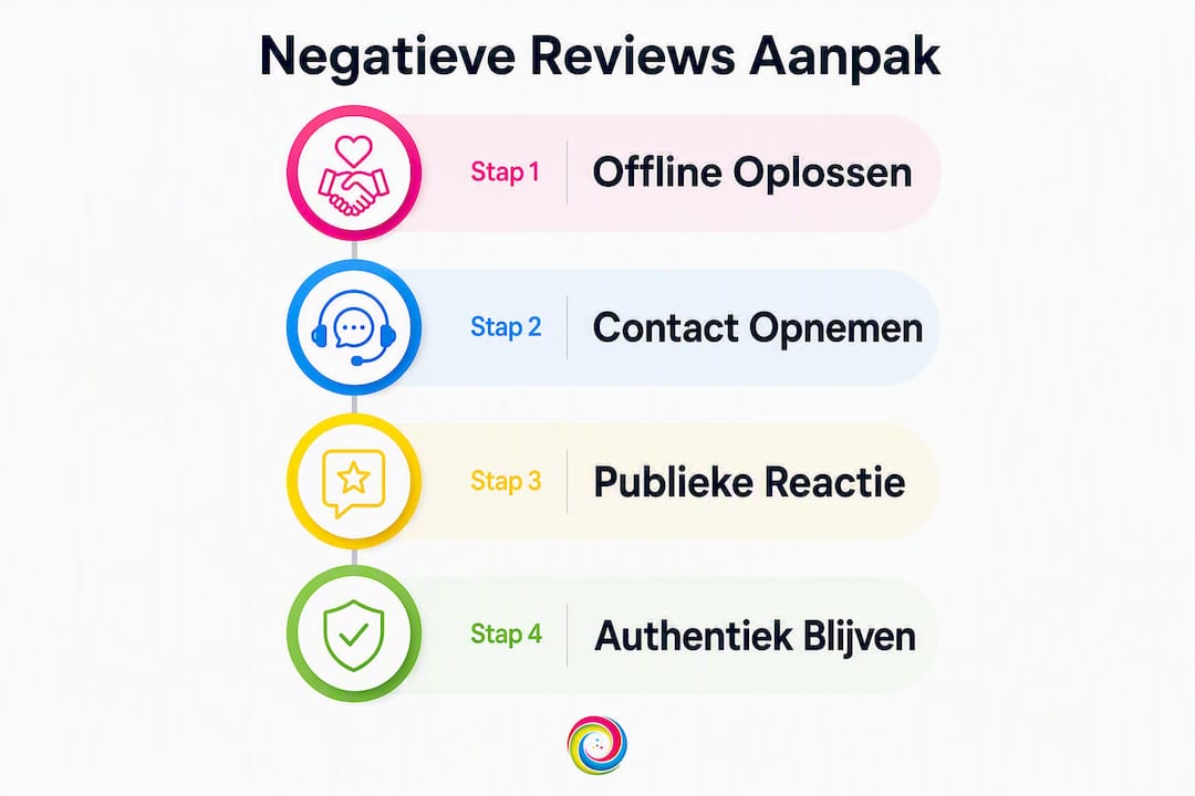 Infographic: praktische stappen om professioneel te reageren op negatieve reviews