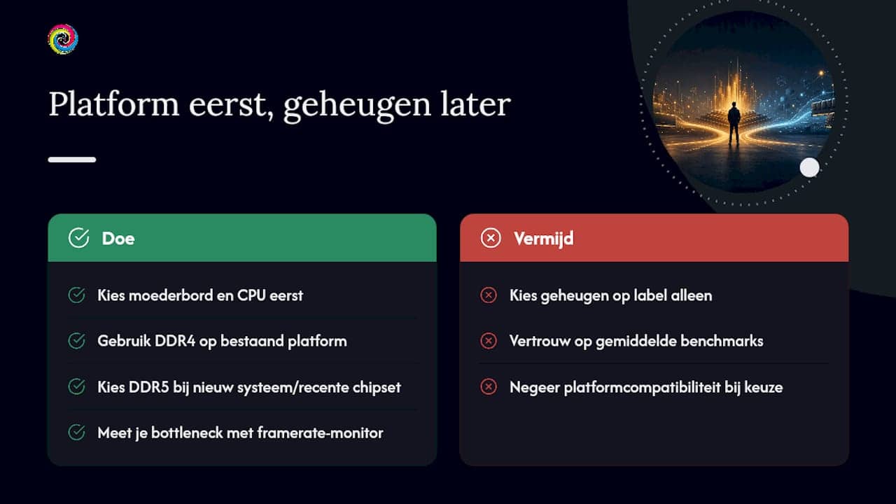 Platformkeuze weegt zwaarder dan het geheugenlabel — overview diagram