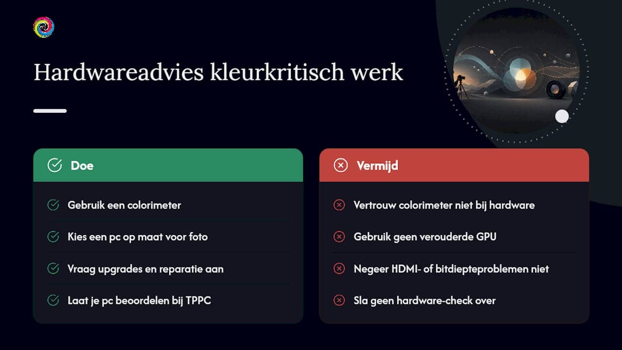 Hulp nodig bij hardware voor kleurkritisch werk? — overview diagram