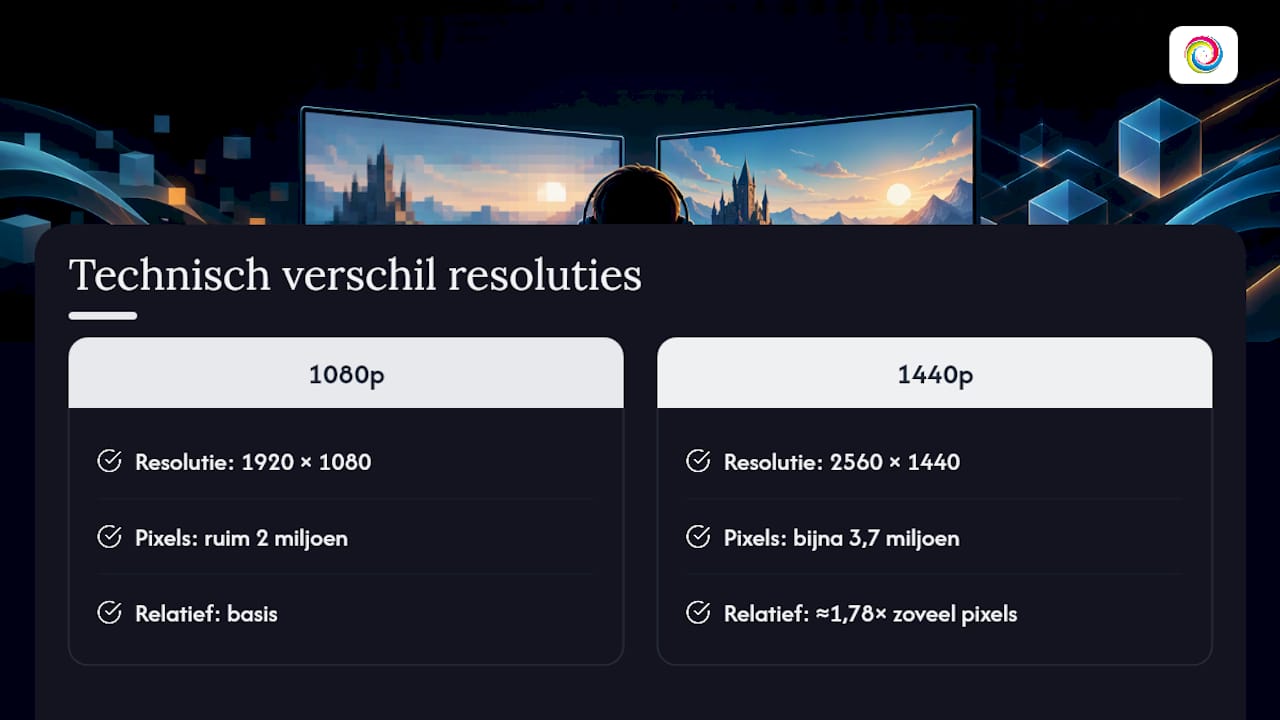 Pixelvergelijking tussen 1080p en 1440p