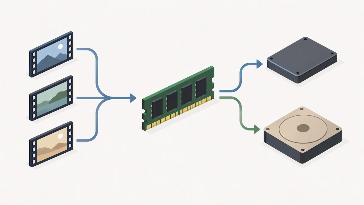 RAM en opslag in de workflow van videobewerking