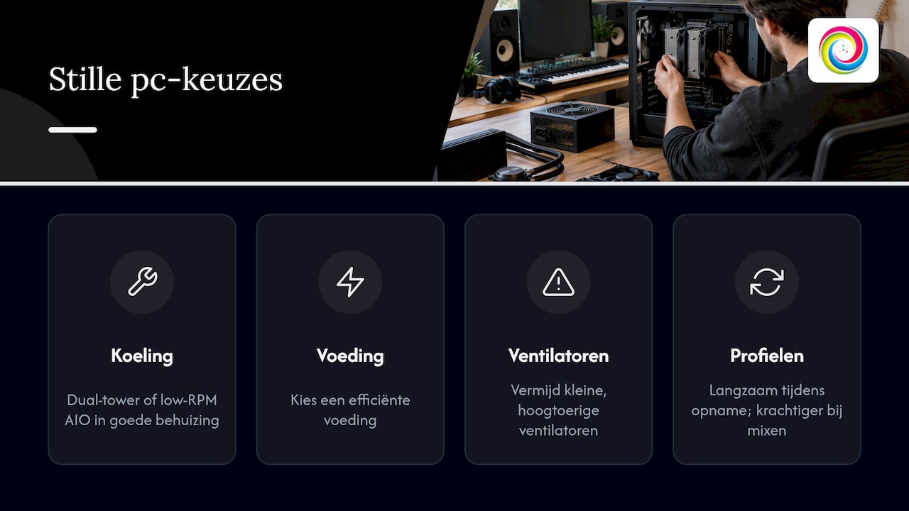 Onderdelen en instellingen voor stille pc